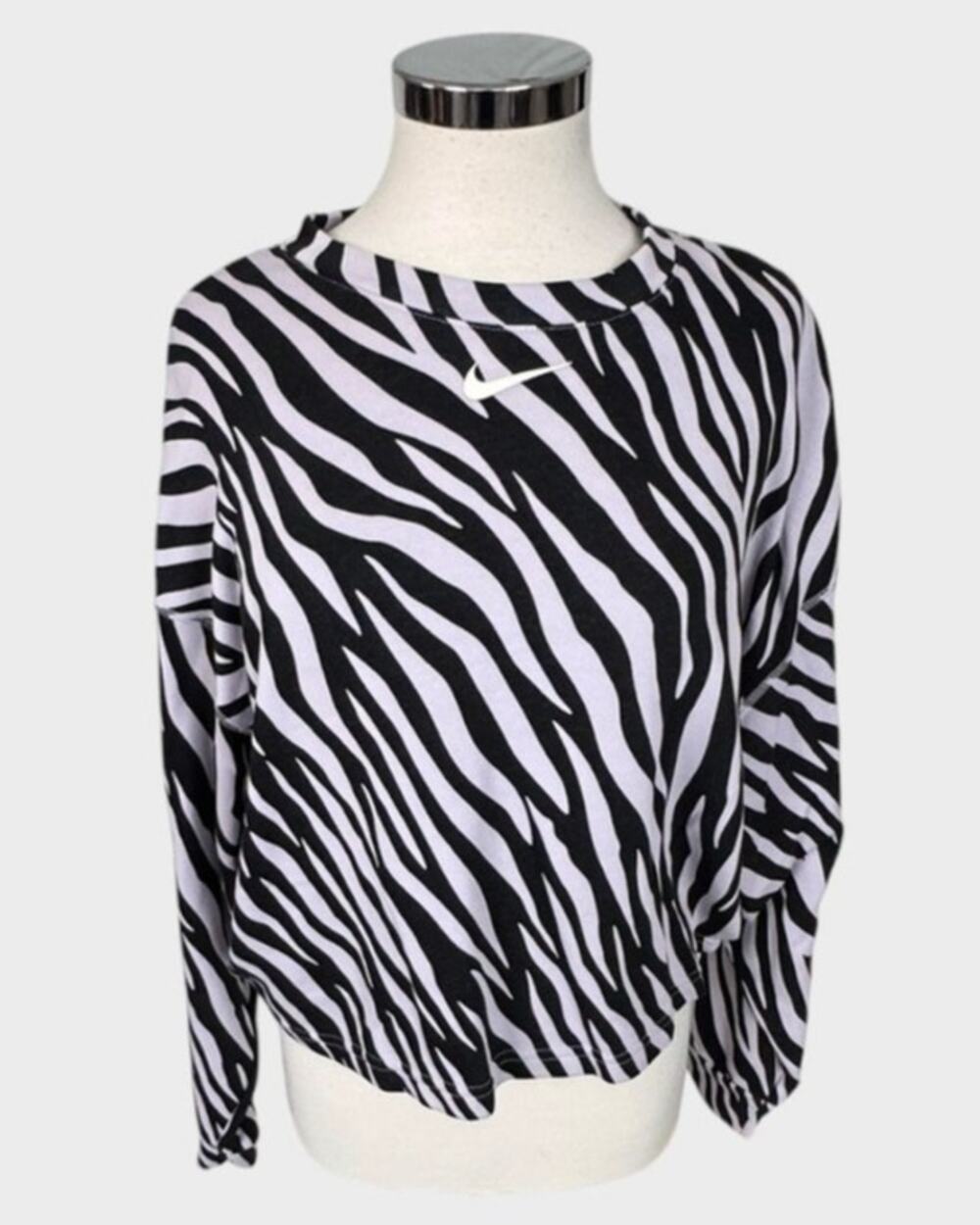Nike Small Zebra Stripe Womens Top Cotton Polyester